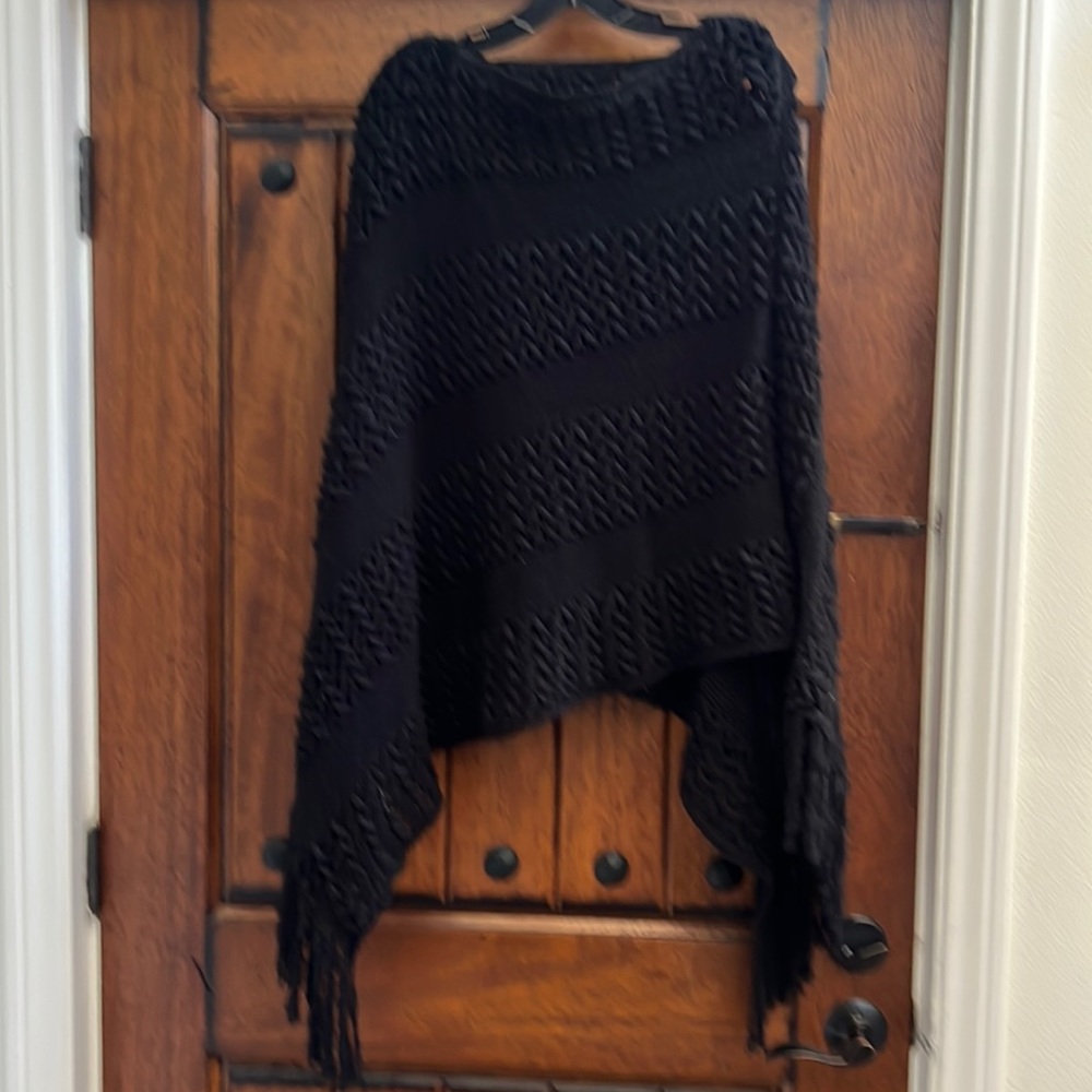 Black Knit Poncho
